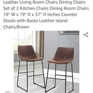 Two brown barstools